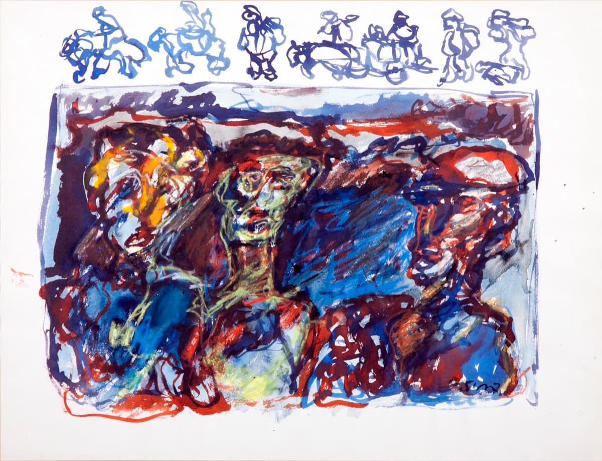 Üç Çiftçi – Kağıt Üzerine Karışık Teknik, 1971