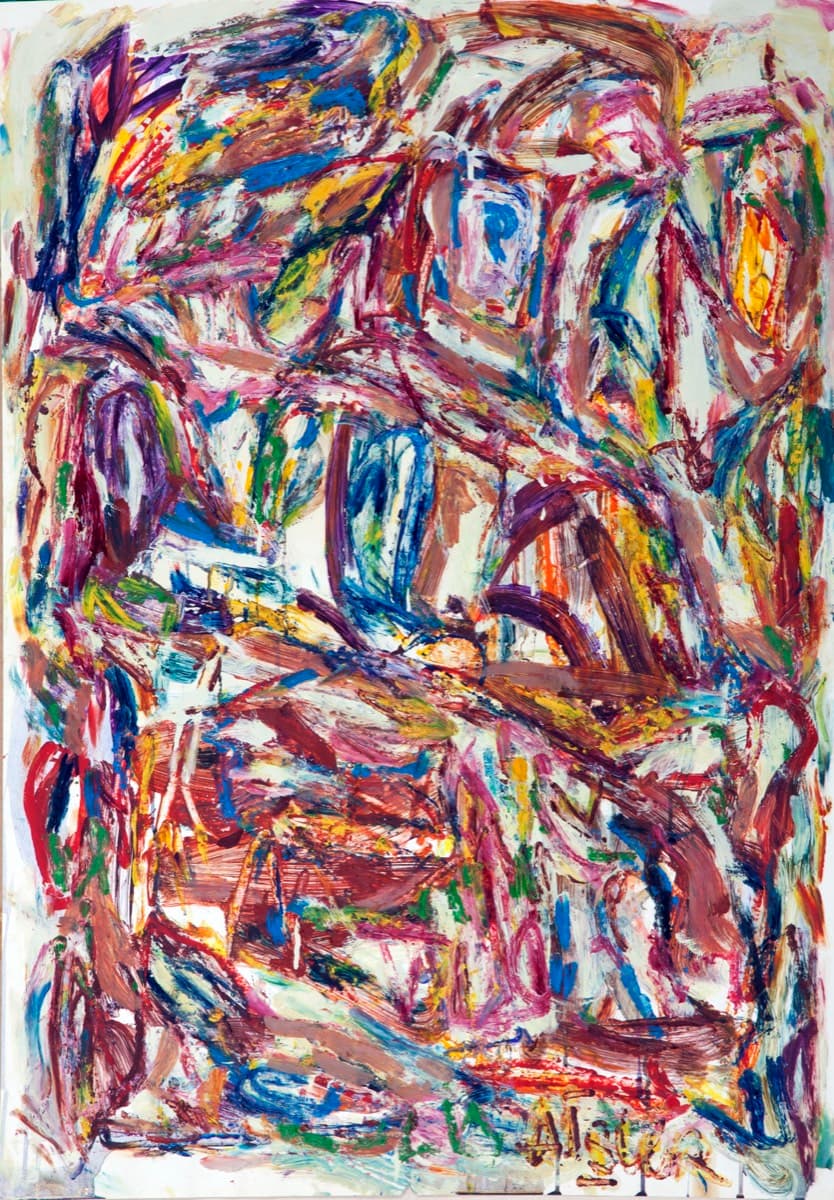 Soyut Kompozisyon – Karton Üzerine Yağlıboya, 1990