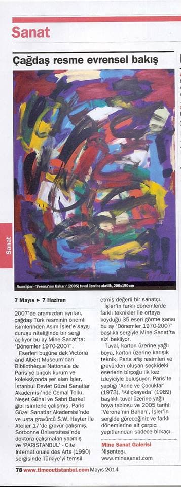 "Çağdaş Resme Evrensel Bakış", Timeout İstanbul, Mayıs 2014